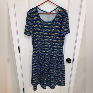 Rainbow Pride LuLaRoe Vault Amelia (Dress with Pockets) 3x